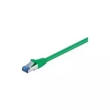 Wentronic Goobay CAT 6a komutacinis kabelis, S/FTP (PiMF), žalias, 0,5 m – LSZH be halogenų, varis (93660)