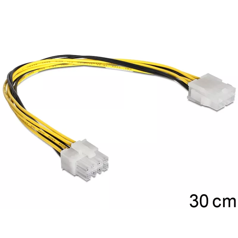 DeLOCK - maitinimo ilginimo laidas - vidinis maitinimo šaltinis, 8 kontaktų (kištukas) - vidinis maitinimo šaltinis, 8 kontaktų (lizdas) - 30 cm (83342)
