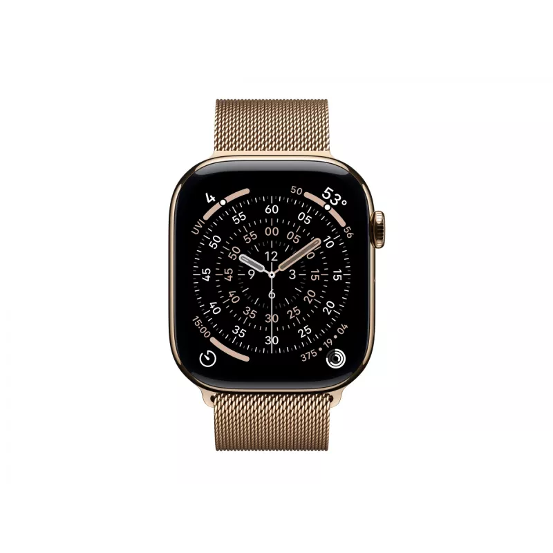 Apple Watch Series 11 GPS + Cellular 46mm Gold Titanium Case su Gold Milanese Loop - S/M (MFD74ZR/A)