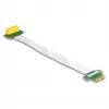DeLOCK pakylos kortelė PCI Express x1 kištukas į x1 lizdą 90° kampuota su FPC kabeliu 15 cm