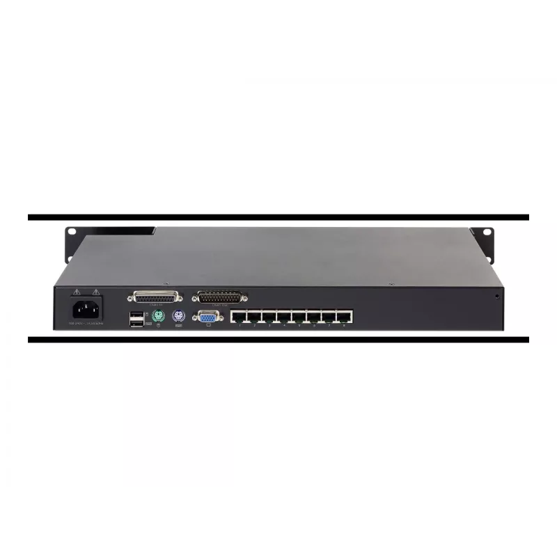KVM jungiklis APC KVM0108A, 8 prievadų PS/2 VGA, 1U stovo, 1600x1200, juodas
