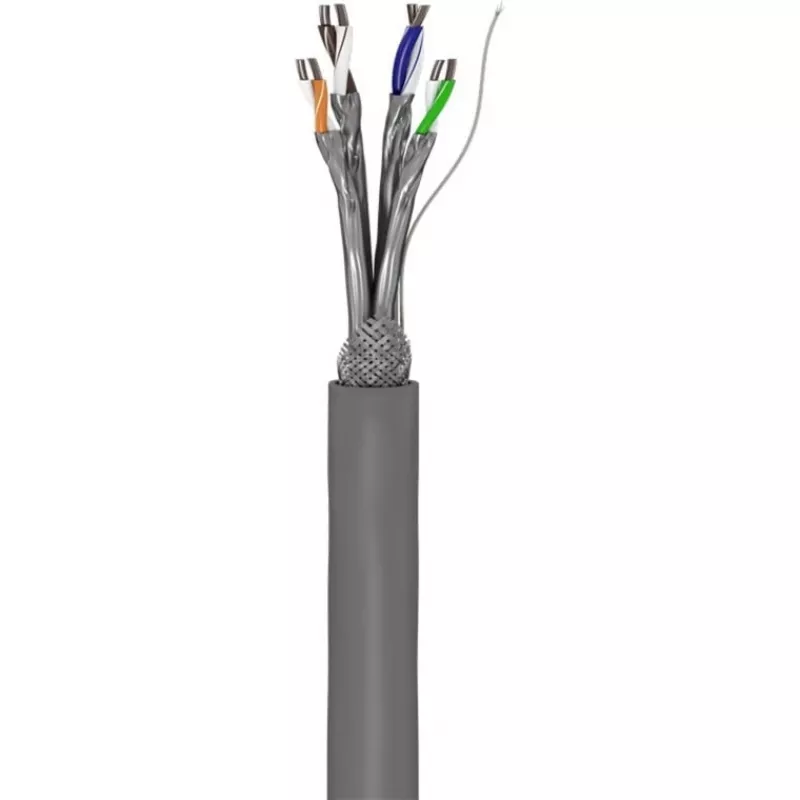 Wentronic Goobay CAT 6 tinklo kabelis, S/FTP (PiMF), pilkas, 305 m – CCA vario mišinys, AWG 23/1 (vientisas), PVC (95696)