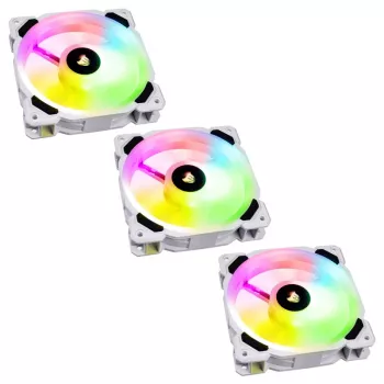 CORSAIR LL120 RGB 120mm Baltas PWM korpuso ventiliatorių 3 vnt. rinkinys