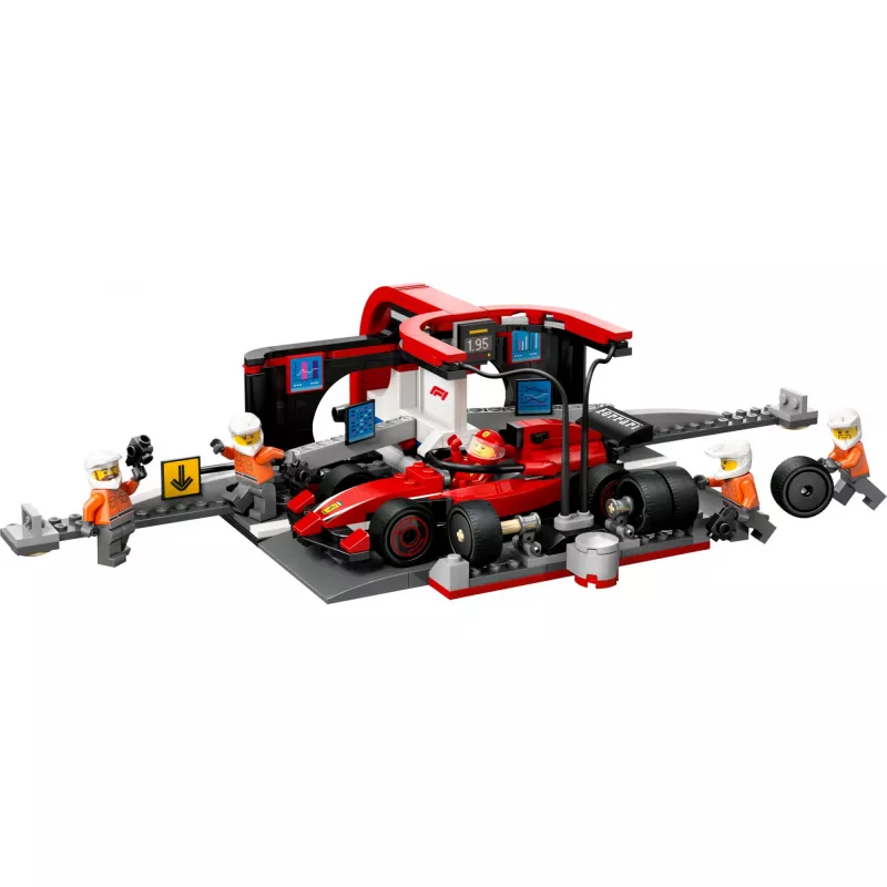 LEGO City F1 boksų sustojimo rinkinys 60443 — Ferrari F1 automobilis, 322 dalys, 5 minifigūrėlės, amžius 6+