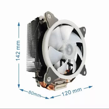 Oro aušintuvas Gembird CPU-HURACAN-ARGB-X130 12 cm juoda balta