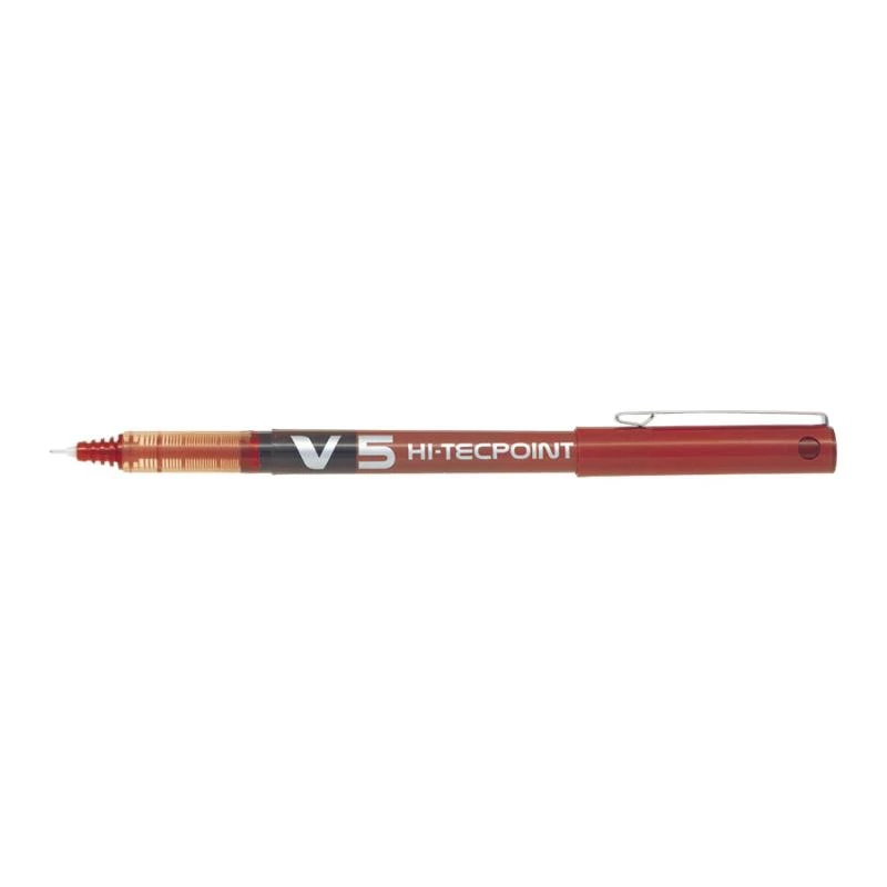 Pilot V5 HiTec raudoni 0,5 mm raudono rašalo rašikliai 12 vnt.