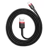 “Baseus Cafule” USB-A – “Lightning” laidas, 2,4 A, QC 3.0, 1 m — juoda/raudona