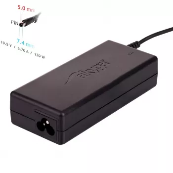 Maitinimo adapteris Akyga AK-ND-57 nešiojamiesiems kompiuteriams 19,5 V 130 W 6,7 A, įėjimas 100–250 V, skirtas vidaus patalpoms, juodas