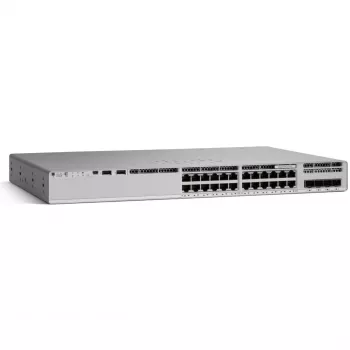 Cisco Catalyst 9200L serijos 24 prievadų jungiklis (24x 1G Base-T, 4x SFP) su 1x 125W PSU Network Essent E