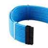 CableMod PRO ModMesh 12VHPWR kabelio ilgintuvo rinkinys — šviesiai mėlynas, sudarytas iš 3 dalių GPU 12+4 kontaktų ilgintuvų