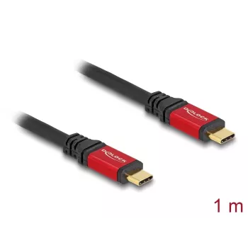 DeLOCK USB laidas USB Type-C, vyriškas į vyrišką, 10 Gbps, PD 3.0 100 W, 1 m, raudonas metalas