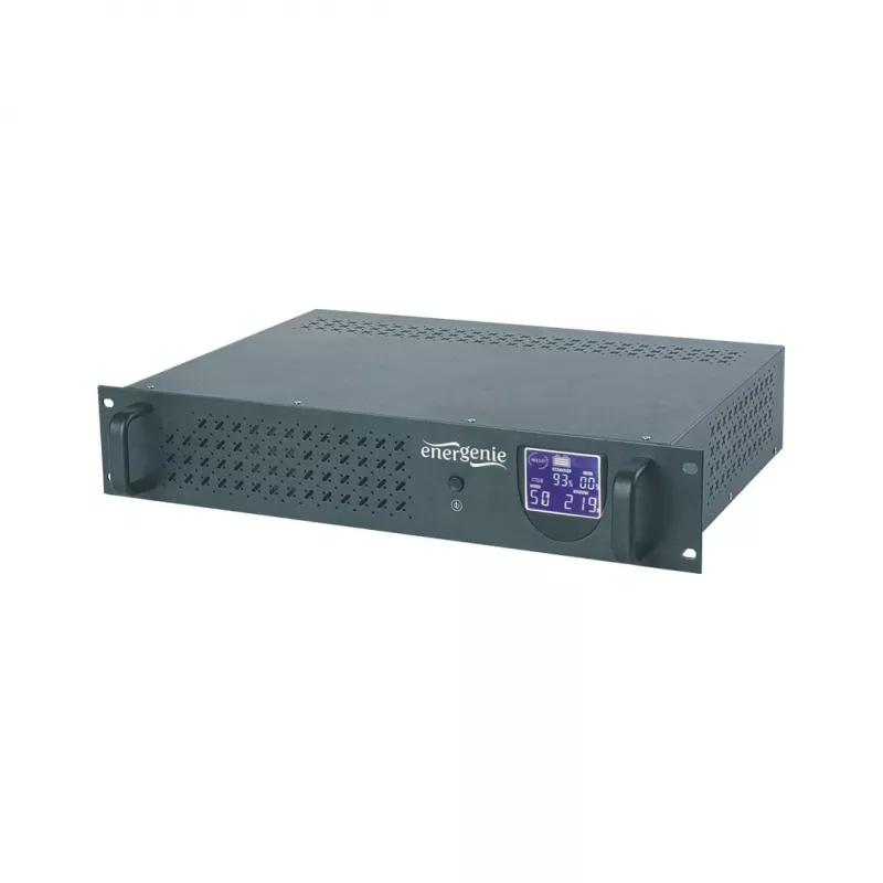 Gembird - UPS stelažinis 19'' 3.4U 1500VA, 4x IEC 230V išėjimai, IEC14 įėjimas, RJ11, USB, LCD, Line-Interactive 1.5 kVA 900 W 4 AC lizdai