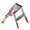 Sulankstomos kopėčios Krause Treppy Sidabrinė 130020 — aliuminio, 2 pakopos, 150 kg talpa, sulenktos 55×20 cm, svoris 2 kg