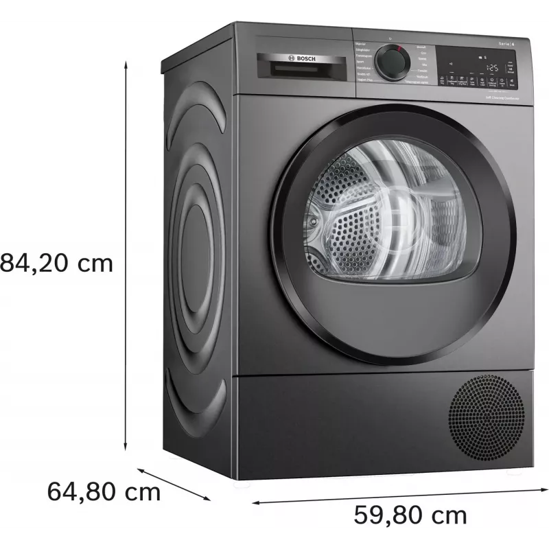 Bosch WQG245DXSN šilumos siurblio skalbinių džiovyklė 9 kg