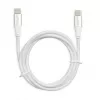 USB-C į USB-C kabelis IBOX IKUTC1W 1 m, USB 2.0, 3 A, baltas, tekstilės apvalkalas