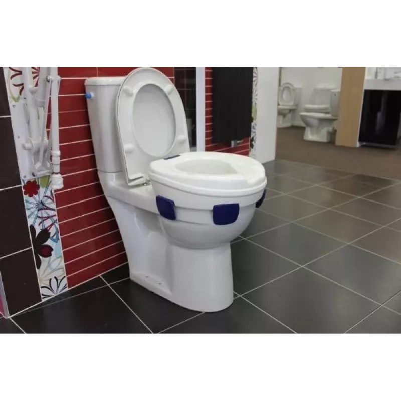 Tualeto sėdynės prailginimas HERDEGEN Sahag 580540 mėlynas baltas apvalus 410×420×110 mm polipropilenas, maks. apkrova 185 kg