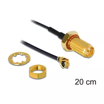 Koaksialinis kabelis DeLOCK 88746 0,2 m juodas