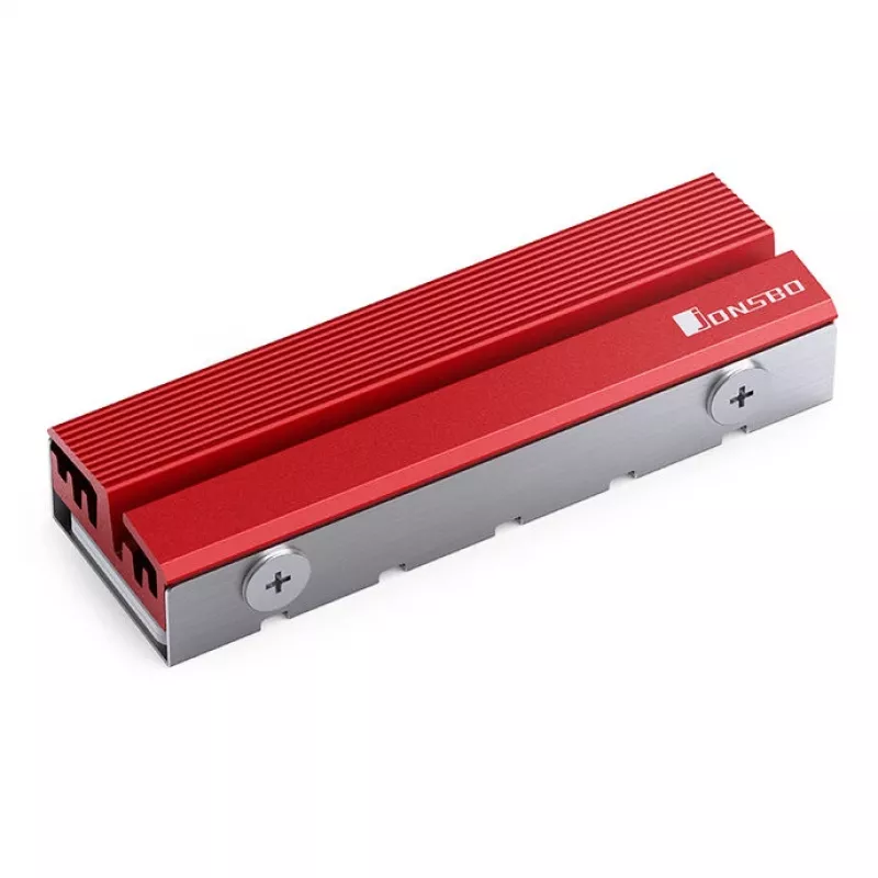 M.2 SSD aušintuvas Jonsbo M.2-6 RED 2280 pasyvus radiatorius 2280 NVMe/SATA diskams