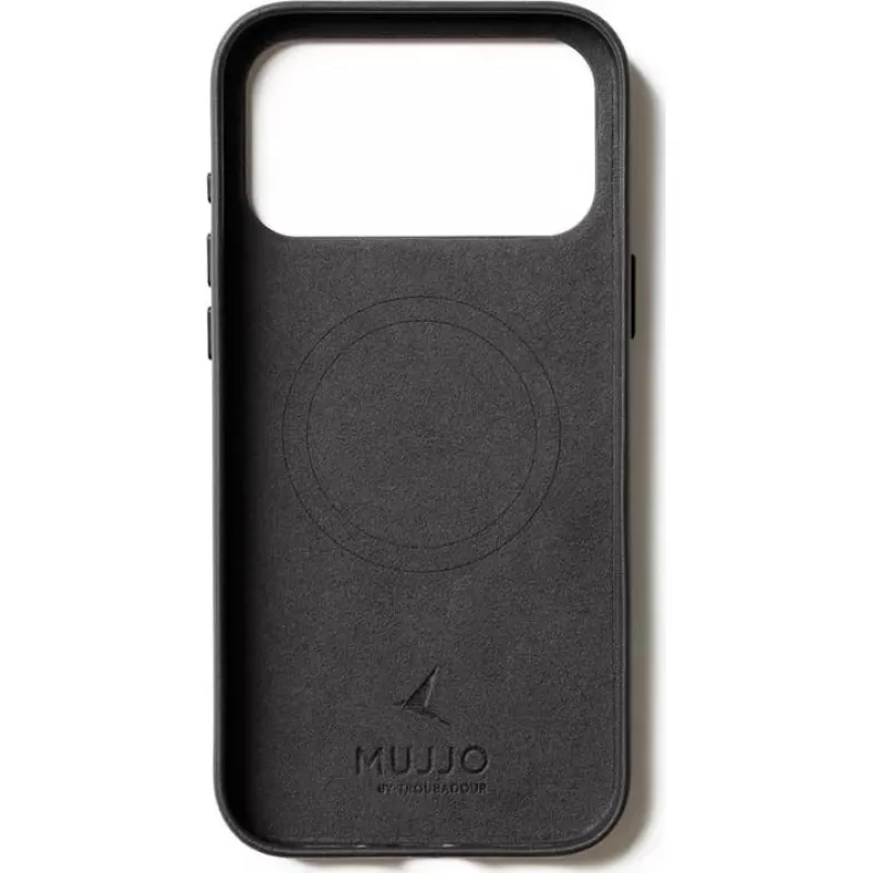 Mujjo Full Leather Case dėklas, skirtas iPhone 17 Pro Max, juodas