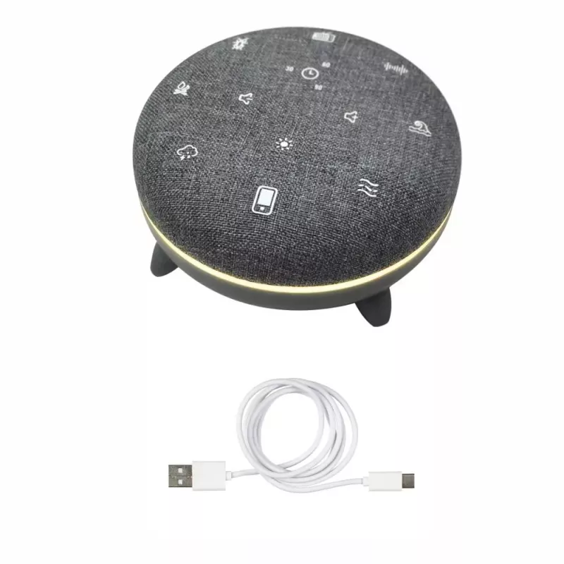 Nešiojamas garsiakalbis MANTA SPK03-GR Szumi-GO — žalias, Bluetooth, kūdikių miego garsai, laikmatis, RGB foninis apšvietimas, 12,5×7,5×12,5 cm