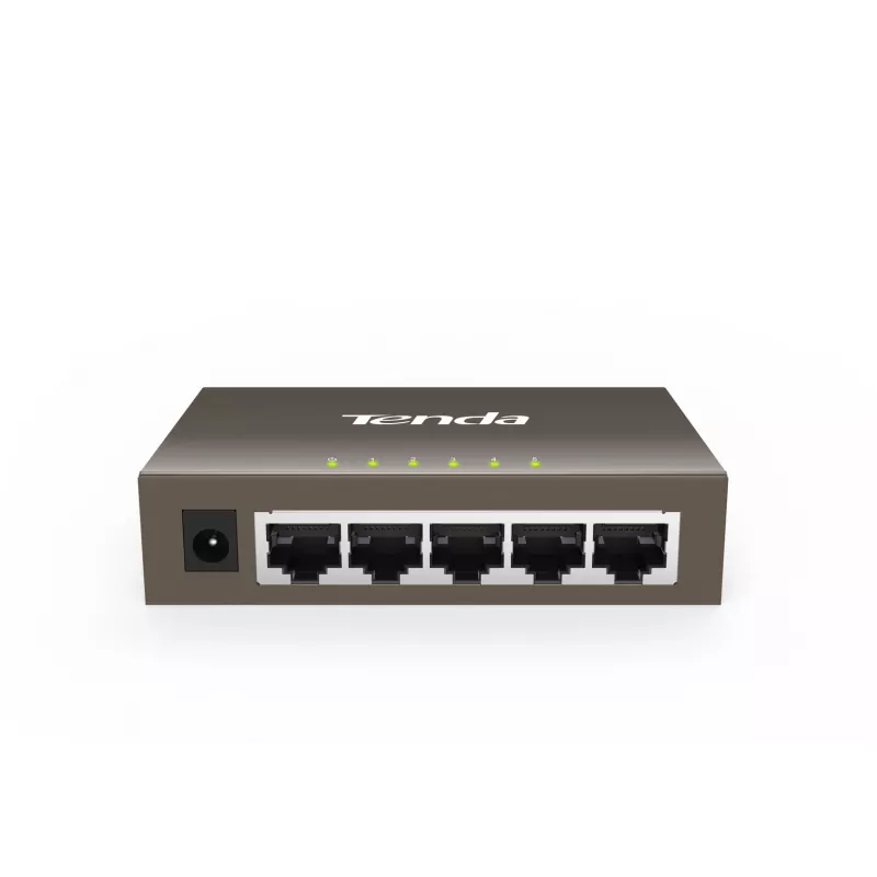 Nevaldomas komutatorius TENDA TEG1005D — 5x Gigabit RJ-45 prievadai, 10 Gbit/s perjungimo pajėgumas, pilkas