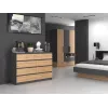 Komoda top e shop M8 140 ANT/ART — 8 stalčiai, antracito/ąžuolo, 1380×400×970 mm, medžio drožlių plokštė