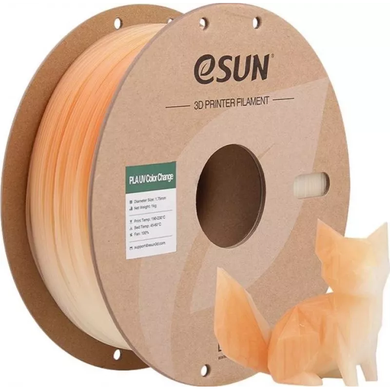 PLA UV 1,75 mm ORANŽINĖ 1 kg eSUN 3D FILAMENTAS (PLA-UV CC175UV-O1P1)