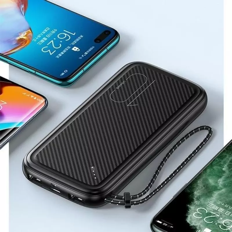 Nešiojama išorinė baterija USAMS PB56 10000 mAh 2xUSB / USB-C / MicroUSB greitasis įkrovimas