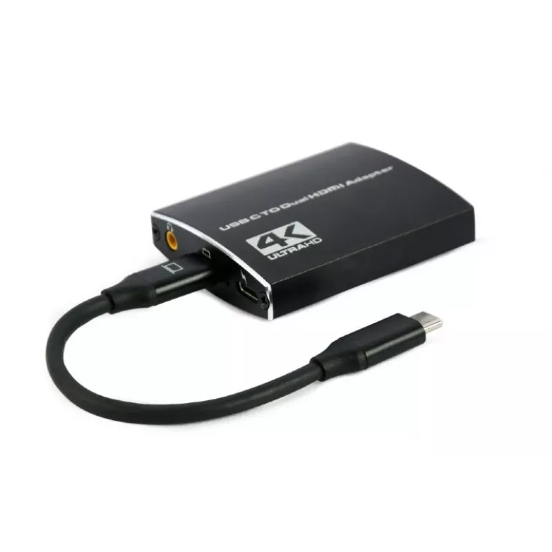 Gembird A-CM-HDMIF2-01 USB-C to dual HDMI adapter, 4K 60Hz, Juoda