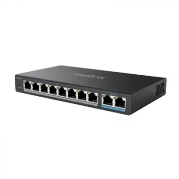 Tinklo PoE komutatorius Reolink RLA-PS1 — 8 prievadų PoE, 150 W bendras biudžetas, IEEE 802.3af/at, 2x Gigabit uplink