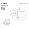 Komoda cama meble ALMERA 104x42x75 cm, riešutmedžio/kašmyro spalvos, 3 stalčiai, medžio drožlių plokštė