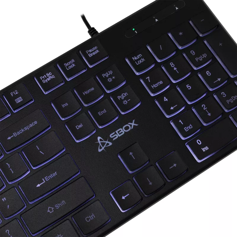 Laidinė USB klaviatūra SBOX K-22 US juoda — JAV išdėstymas, juoda, laidinis USB ryšys
