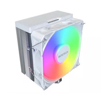 Oro aušintuvas Montech NX400 ARGB 120 mm baltas — 270 W TDP, FDB, 156×74×120 mm