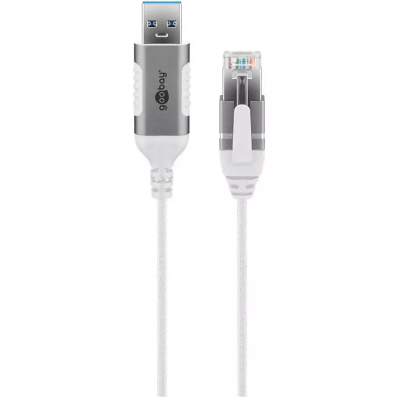 Goobay Ethernet laidas USB-A 3.0 į RJ45 plonas 5 m - jungia maršruto parinktuvą, modemą arba (74381)