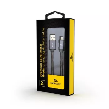Lightning laidas Cablexpert CC-USB2S-AMLM-2M-BG