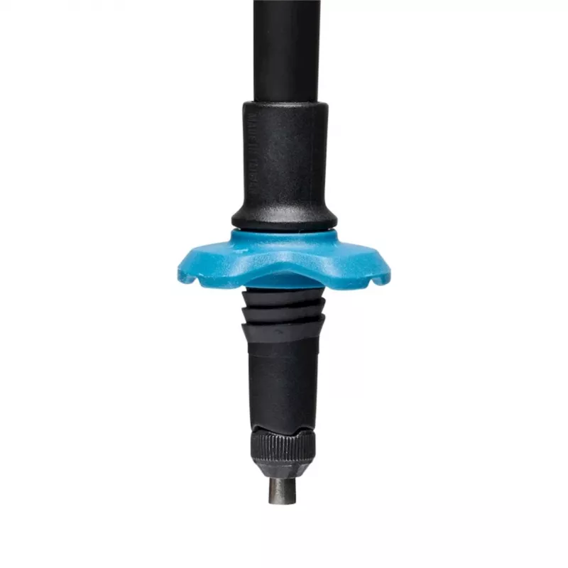 Trekking lazdos Juoda Diamond Distance Carbon FLZ — sulankstomos anglies pluošto, reguliuojamos 125–140 cm, 3 segmentų, 364 g, 40 cm sulankstytos