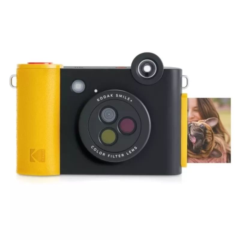 Momentinio spausdinimo fotoaparatas Kodak SMILE+ 2x3 Juoda — nešiojamas momentinis fotoaparatas su 2×3 spaudiniais
