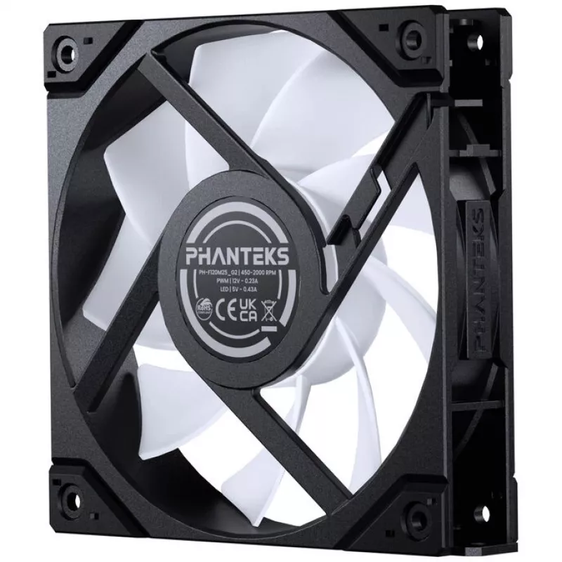 Phanteks M25 Gen2 120mm PWM D-RGB Ventiliatorių 3 vnt. rinkinys - Juoda