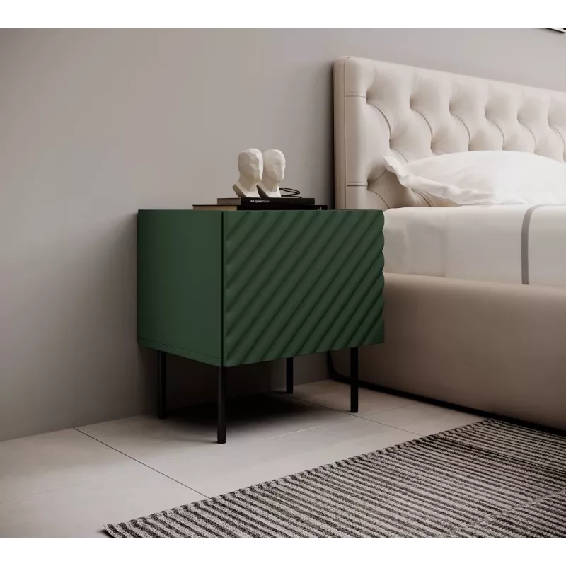 Naktinių stalelių rinkinys cama meble ONDA 2 vnt. 50×40×H54 cm, žalias, MDF/medžio drožlių plokštė, 16 mm rėmas