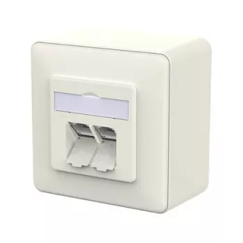 METZ CONNECT jungiamoji rozetė E-DAT C6A LSA++ 2 portų AP gryna balta