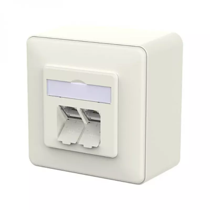 METZ CONNECT jungiamoji rozetė E-DAT C6A LSA++ 2 portų AP gryna balta