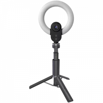 LORGAR Circulus 910, srautinė internetinė kamera, 5MP 2592X1944 maksimali raiška, iki 60 kadrų per sekundę, 1/2,8, Sony STARVIS CMOS vaizdo jutiklis, viso stiklo objektyvas, 5,5 colių įmontuotas žiedinis apšvietimas (1700–14 000 K), sulankstomas trikojis,