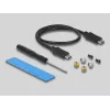 SSD korpusas DeLOCK išorinis USB Type-C Combo korpusas M.2 NVMe PCIe arba SATA SSD