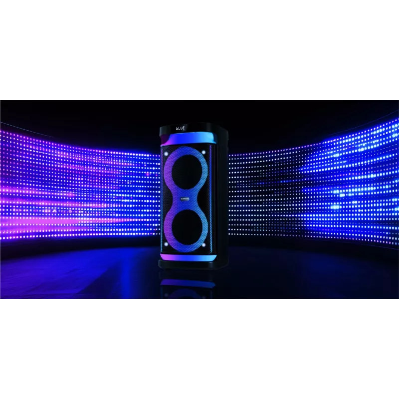 Nešiojamas garsiakalbis MANTA SPK0601B100, 100 W, Bluetooth, karaokė, belaidis mikrofonas, baterija, ekvalaizeris, disko apšvietimas