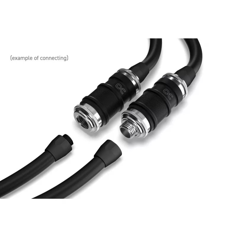 Greito atjungimo jungtis Alphacool ES BLH1A įstumiama moteriška AG chromo juoda matinė