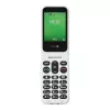 „Doro Leva E22“ mygtukinis telefonas, atverčiamas, 2,8 colio (7,11 cm) ekranas, viena SIM, 0,3 MP kamera, 1150 mAh, 127,8 g, raudona/baltas