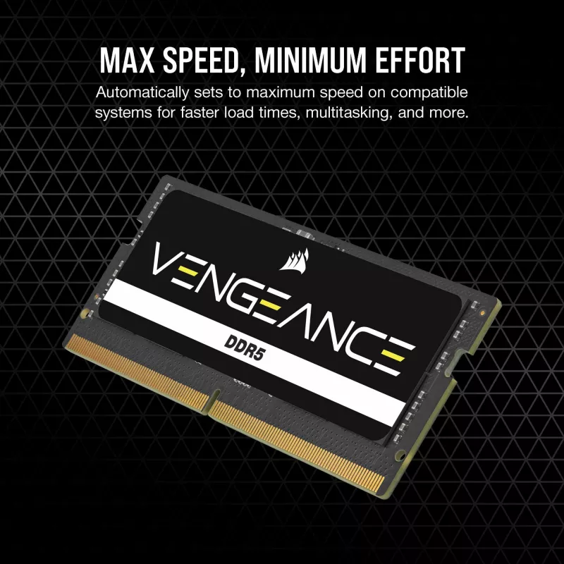 SO-DIMM 64 GB DDR5-5600 (2x 32 GB) Dual-Kit, atmintinė juoda, CMSX64GX5M2A5600C48, Vengeance