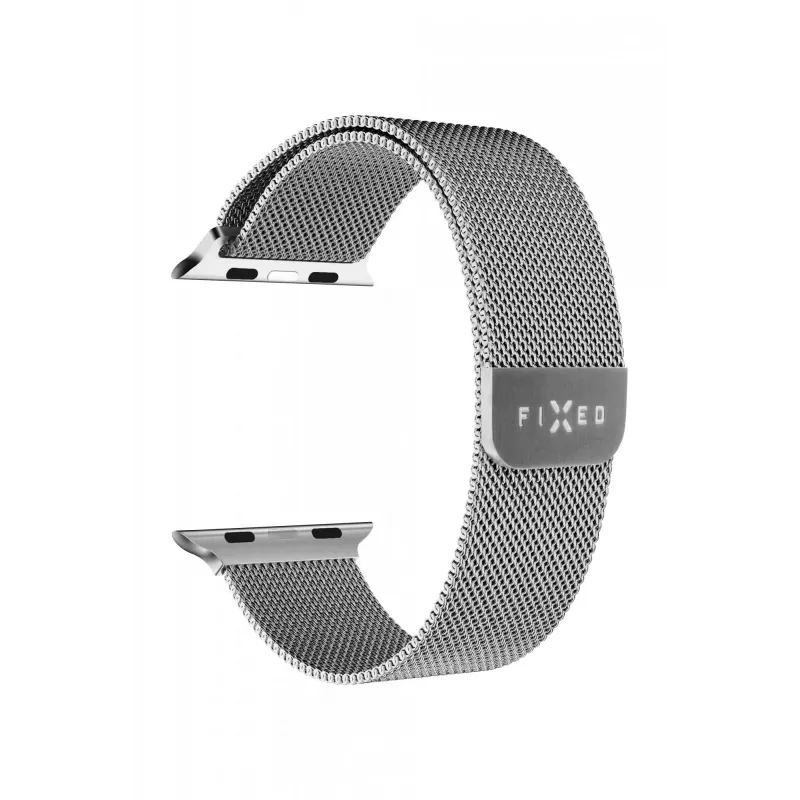 FIXED tinklinis dirželis, skirtas Apple Watch 38/40/41 mm – FIXMEST-436-SL, sidabrinis, milanietiškas nerūdijantis plienas, reguliuojamas