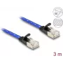 Tinklo kabelis DeLOCK RJ45 Plokščias Cat.6A 3 m Mėlynas