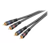 Wentronic Goobay - Garso kabelis - Sudėtinis garsas - RCA (S) į RCA (S) - 1,5 m - Dvigubai ekranuotas koaksialinis kabelis - Juoda (50032)